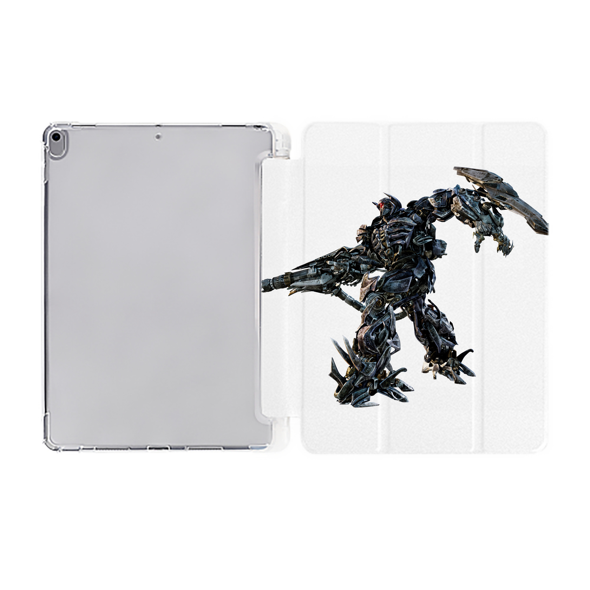（画像用） Transformers トランスフォーマー IPad ケース ペン収納付き 三つ折りスタンド PUレザー×シリコン 対応機種9.5/10.5/10.9インチ